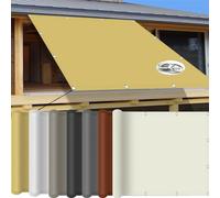 Customizable 2x6.5m Sun Sail Tarp - UV-Resistant Weatherproof Canopy for Patio, Camping & Outdoor Use with Rope, Taupe