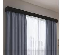 Customizable 3-in-1 Black ain Track System - 15ft Wall-Mounted Detachable Ra& Valance Boards for Indoor Use t for Home Decor and Window Treatments