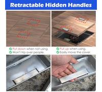 Customizable 31.5x31.5in Stainless Steel Recessed Manhole Cover with Handle - Ideal for Driveways, Patios, Courtyards - Concealed Septic Tank Lid, Durable & Stylish Design