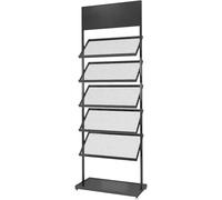 Customizable 5-Layer Tile Sample Display Rack, Large Format Marble Slab Holder for Trade Shows & Exhibitions, Black 18.5"/47cm - Perfect for Building Materials