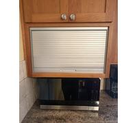 Customizable Accordion Sliding Tambour Door Kit for Sideboard Cabinet & Kitchen Cupboard, Roll-Up Closet Gate Screen with Handle (34"x20" / 86.4x50.8cm)