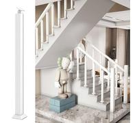 Customizable Adjuble Metal Iron Spindles - White Square Baluster Posts, Hollow Design for Safe on Level & Sloped Rails, Height 110cm/43.3in - & Slish