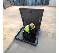 Customizable All-Aluminium Alloy Roof Hatch - High Safety Lockable Ceiling Access Cover 17x17in (43.2x43.2cm) - Rain Dust & Debris Resistant Reinforced Design