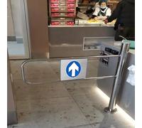 Customizable Automatic Swing Door for Shops & Supermarkets, One-Way Security Entry/Exit Gate, Metal Half Waist Passage Door - Right Side, 90cm (36in)