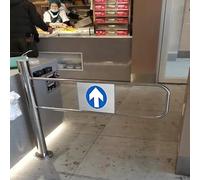 Customizable Automatic Swing Door - One-Way Entry & Exit Security Gate for Shops & Supermarkets, Half Waist Design, Durable Metal, 100cm/40in Left Opening