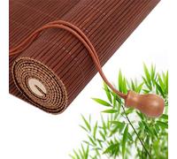 Customizable Bamboo Roller Blinds, Light Filtering Hanging Roll Up Shades, Sun Shade Dustproof Decorative Curtain, Screen Partition Blind, Easy to Install, for Indoor/Outdoor/Garden(A-Maroon)