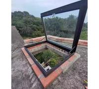 Customizable Basement Window Well Covers, Highly Sealed Roof Skylight with Double-Layer Tempered Glass, Household Roof Viewing Window for Attic/Sun Room(34x34in(86x86cm))