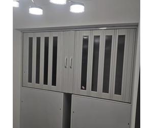 Customizable Bifold Sliding Window with Handles & Acrylic, Ideal for Attic, Kitchen, Basement, Restroom Use- PVC Door (55x50cm/21.7x19.7inch) for Store & Hospital