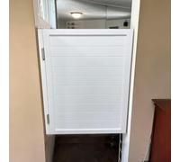 Customizable Black and White Cafe Swing Doors for Kitchen, Hallway, Bathroom - Stylish Saloon Door with Hinge for Home Decor, Bar, Restaurant (Size: W100xH90cm)
