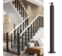 Customizable Black Metal Balusters 45.3in Iron Spindles for Safe Guardrail Ideal for Household & Commercial Use Prevent Falls with Durable Square Posts