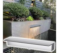 Customizable Black/Silver Waterfall Spillway, Durable Stainless Steel Blade Cascade Pond Spillway for Outdoor, with Accessories(Silver,24inch(61cm))