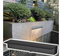 Customizable Black/Silver Waterfall Spillway, Durable Stainless Steel Blade Cascade Pond Spillway for Outdoor, with Accessories(Black,52inch(132cm))