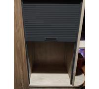 Customizable Black Sliding Tambour Door Kitchen Cabinet Kit - Folding Cupboard Doors for Wardrobe, Sideboard, Closet - Replacement Roll-Up Gate with Track System (40x115cm/16x45in)