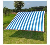 Customizable Blue & White 2x8m (6.6x26.2ft) Shade Cloth, Breathable UV Protection Canopy for Outdoor Plants, Balcony & Garden, 90% Sunblock, Striped Design
