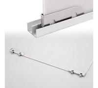 Customizable Bottom-Mounted Glass Panel Door Track Kit - 43.3in Smooth Sliding Roller System with Double Floor Guide for Easy Installation and Optimal Performance