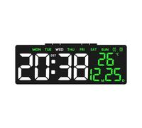 Customizable Brightness LED Alarm Clock with USB Power Supply Displays Time, Temperature, Day of the Week Easily (green)