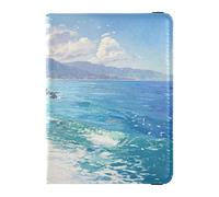 Customizable California's Sunny Beaches Leather Passport Card Holder Cover Combo Passport Cover Document Organizer Holder Accessories Ultra Slim, California's sunny beaches, One Size