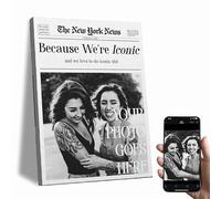 Customizable Canvas Wall Art-30L x 25W cm Canvas-Vintage Newspaper-Style Personalized Gift for Best Friends, Sisters, or Bridal Party Keepsakes