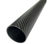 Customizable Carbon Fiber Round Tube, 3K Twill Weave Pattern Hollow Carbon Rods, for 3D Printer/Robotics/Drones(53x52x1000MM)