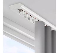Customizable Ceiling Mount Curtain Track - Heavy Duty 50Kg Capacity Invisible Design Easy Install 16.4ft & 4.3ft White Options for Smooth Curtains