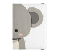 Customizable Cute Grey Koala Cartoon Leather Passport and Vaccine Card Wallet Combo Travel Documents Organizer Protector Passport Holder Lightweight, cute grey koala cartoon, One Size