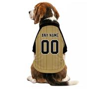 Customizable Dog Sport Jersey Shirt with Personalised Name Number Logo for Small Medium Large Dogs Pet's Stripped Print Lightweight Breathable Short Sleeve Clothes Shirt for Pub, Garden,Walkies