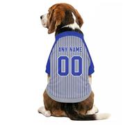 Customizable Dog Sport Jersey Shirt with Personalised Name Number Logo for Small Medium Large Dogs Pet's Stripped Print Lightweight Breathable Short Sleeve Clothes Shirt for Pub, Garden,Walkies