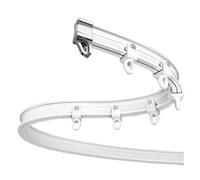 Customizable Double Curved Curtain Track Set 12ft Ceiling Rail with Silent Rollers Flexible Bendable Design for Living Room Bedroom Room Divider Easy Install