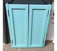 Customizable Eco-Friendly Wooden Saloon Swing Doors for Bars & Cafes - 80cm x 90cm Patio & Kitchen Door with Fittings - Western Style Interior Decor