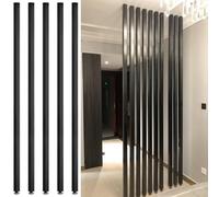 Customizable Floor-to-Ceiling Room Divider Screen - Modern Wooden Post Partitions for Home Office & Entryway Decor - No Drilling Required (63in, 5pcs)