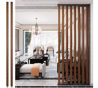 Customizable Floor-to-Ceiling Wooden Room Divider - 70cm-240cm Tall Slatted Column for Home Office & Entryway Decor - No Drill & Modern Design (Color: Wood 2P)