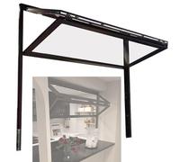 Customizable Folding Concession Sliding Window with Handle Lock Reinforced 5mm Glass Aluminum Frame Ideal for Food Stands Black 28x44in/71.1x111.7cm