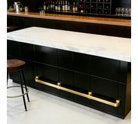 Customizable Footrest Rail with Brackets, 3/4/5/6/7/8/9/10/11/12 feet Square Tube Railings for The Foot Rest, Shop Decorations/Restaurant Aisles Bar Step Rail(13ft/396cm)