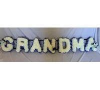 Customizable Funeral Flowers - Personalized Artificial Silk Flowers for Graves & Funerals | Lasting Remembrance with Any 7 Letters | GRANDMA Memorial Tribute