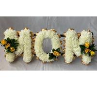 Customizable Funeral Flowers - Personalized Artificial Silk Flowers for Graves & Funerals | Lasting Remembrance with Any 3 Letters | MOM MUM Tribute with Rose Clusters
