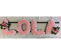 Customizable Funeral Flowers - Personalized Artificial Silk Flowers for Graves & Funerals | Lasting Remembrance with Any 4 Letters, WIFE GRAN NANA JOHN LOLA