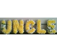 Customizable Funeral Flowers - Personalized Artificial Silk Flowers for Graves & Funerals | Lasting Remembrance with Any 5 Letters, NANNY UNCLE AUNTY MUMMY