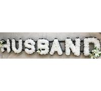 Customizable Funeral Flowers - Personalized Artificial Silk Flowers for Graves & Funerals | Lasting Remembrance with Any 7 Letters | HUSBAND Memorial Tribute