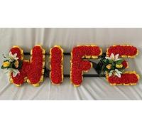 Customizable Funeral Flowers - Personalized Artificial Silk Flowers for Graves & Funerals | Lasting Remembrance with Any 4 Letters, WIFE GRAN NANA JOHN LOLA
