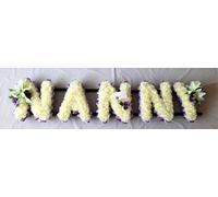 Customizable Funeral Flowers - Personalized Artificial Silk Flowers for Graves & Funerals | Lasting Remembrance with Any 5 Letters, NANNY UNCLE AUNTY MUMMY