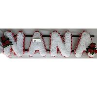 Customizable Funeral Flowers - Personalized Artificial Silk Flowers for Graves & Funerals | Lasting Remembrance with Any 4 Letters, WIFE GRAN NANA JOHN LOLA
