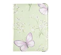 Customizable Green Spring Butterfly Leather Passport Card Holder Cover Combo Card Holder Passport Case Passport Holder Case Lightweight, green spring butterfly, One Size