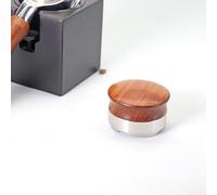 Customizable Height Coffee Distributor with Robust Build and Elegant Walnut Handle for Espresso Routines (58mm)