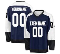 Customizable Ice Hockey Jersey for Mens, Personalized Boys Ice Hockey Practice Shirt Custom Hockey Jersey Name Number Logo Navy