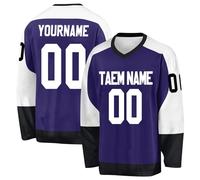 Customizable Ice Hockey Jersey for Mens, Personalized Boys Ice Hockey Practice Shirt Custom Hockey Jersey Name Number Logo Purple