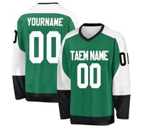 Customizable Ice Hockey Jersey for Mens, Personalized Boys Ice Hockey Practice Shirt Custom Hockey Jersey Name Number Logo Green