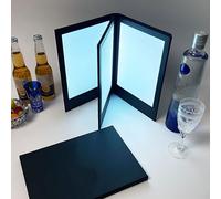 Customizable Illuminated Menu, A4/A5 Rechargeable Menu Cover Holder, Backlit Illuminated Menu Holder, Cover Foldable Dual Panel for Hotel Clubs, Restaurants, Bars and Fine Dining Paper Menu A4 Page 2