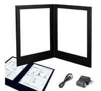 Customizable Illuminated Menu, Rechargeable Cover Holder, Backlit, with Leather, for Restaurant Bars and Fine-Dining Establishments(Page 2,A5)
