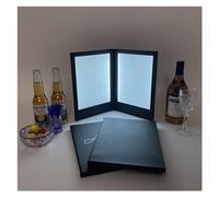 Customizable Illuminated Menu, Rechargeable Menu Cover Holder Backlit Illuminated Menu Holder, Cover Foldable Dual Panel for Hotel Clubs, Restaurants, Bars and Fine Dining Paper Menus. ( Size : Double