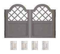 Customizable Indoor Swinging Cafe Doors - Solid Wood Double Saloon Doors with Hinges for Bar, Kitchen, Porch & Stair Entrances (Grey, W34 x H35)